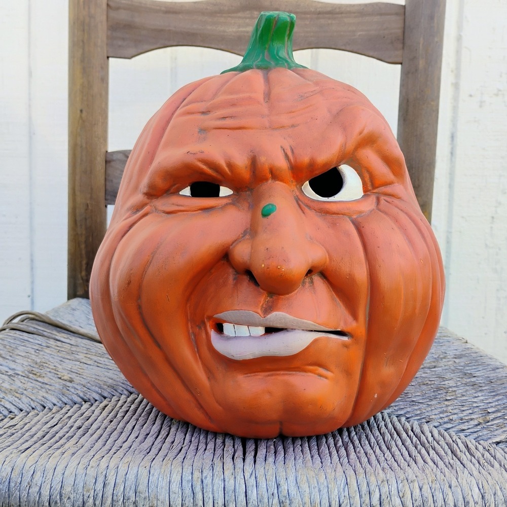 Vtg Halloween Scioto Ceramic Mold Pumpkin Jack-o'-Lantern Anthropomorphic‎ 10"